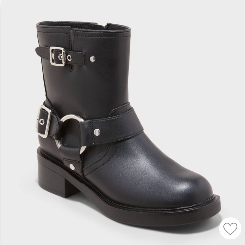 Universal Thread Connor Harness Buckle Black Ankle Boots - Size 8.5